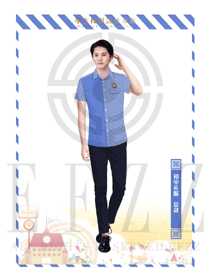 淺藍色男款學生服校服款式設計圖018