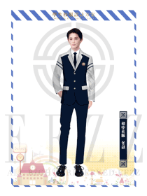 臧藍(lán)色長(zhǎng)袖男款學(xué)生服校服款式設(shè)計(jì)圖022