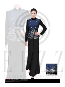 新款藏藍(lán)色女款酒店西餐咨客服裝設(shè)計(jì)圖388