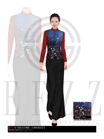 新款長(zhǎng)裙款酒店中餐迎賓制服設(shè)計(jì)圖749