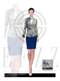 原創制服設計灰色女秋冬職業裝服裝款式圖1455