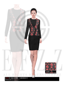 新款馬甲款中餐服務員制服設計圖1987