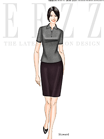 原創設計灰色女職業裝T恤服裝款式圖032