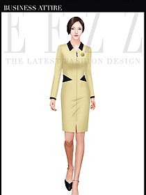 原創設計淺黃色女款時尚促銷服設計圖1001