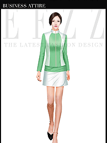 新款青綠色短裙款時(shí)尚促銷服服裝款式圖1005