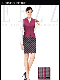 原創設計玫紅色女職業裝馬夾服裝款式圖330