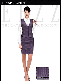 新款紫色女職業(yè)裝馬夾制服設(shè)計(jì)圖331