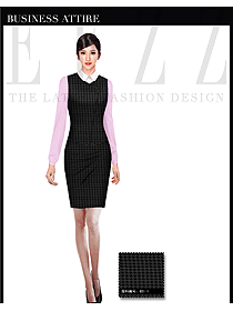 原創(chuàng)設計黑色小千鳥格女職業(yè)裝馬夾服裝款式圖333