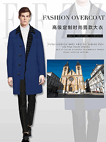 新款藍色男職業裝大衣服裝款式圖111