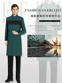 時(shí)尚墨綠色男職業(yè)裝大衣服裝款式圖112