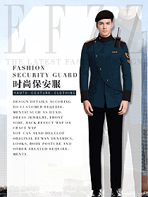 深藍(lán)色長(zhǎng)袖男款獵裝保安工作制服設(shè)計(jì)圖333