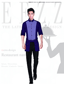 深藍色男款民族特色酒店服裝款式圖196