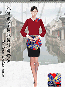 新款紅色長袖女款民族特色酒店服裝款式圖216