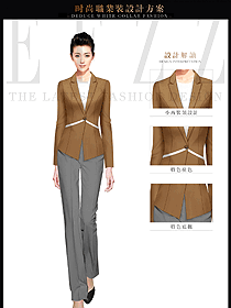 時(shí)尚咖啡色女秋冬職業(yè)裝服裝設(shè)計(jì)圖1508