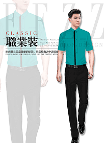 原創制服設計短袖男款專賣店營業員服裝款式圖1592