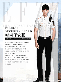 原創(chuàng)制服設計白色男款短袖保安服款式設計圖364