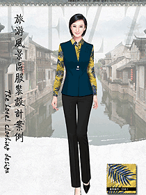 時(shí)尚女款馬甲款中餐服務(wù)員款式設(shè)計(jì)圖2011