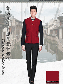 新款長袖男款中餐服務員服裝款式效果圖2012