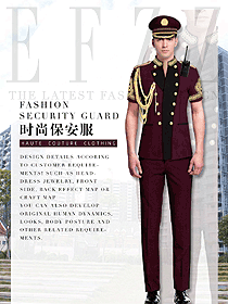 原創制服設計男款短袖保安服款式效果圖370