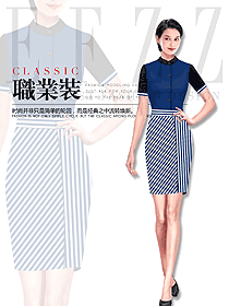 新款深藍色女款專賣店營業員制服款式圖1600