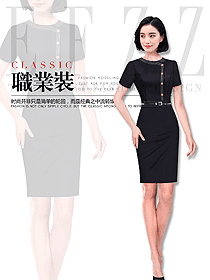 新款黑色女款專賣店營業員制服款式圖1603