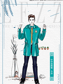 時尚長袖男款學生服校服款式設計圖078
