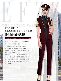 時(shí)尚女款短袖保安服設(shè)計(jì)圖378