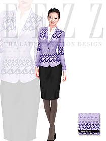 新款淺紫色女款酒店大堂經(jīng)理制服設(shè)計(jì)圖803