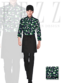 時尚深藍色長袖男款快餐廳服裝款式設(shè)計圖103