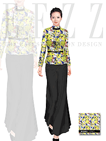 時尚酒店制服長袖女款西餐咨客服裝設計款式圖511