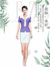 時尚短袖女款按摩技師服款式設(shè)計圖1447