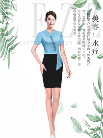 原創制服設計淺藍色女款按摩技師服裝款式圖1455