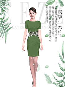 時尚短袖女款按摩技師服款式設計圖1467