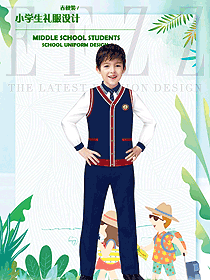 原創(chuàng)制服設(shè)計(jì)深藍(lán)色男款學(xué)生服校服款式圖090