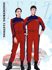 原創制服設計長袖春秋工程服款式效果圖1232