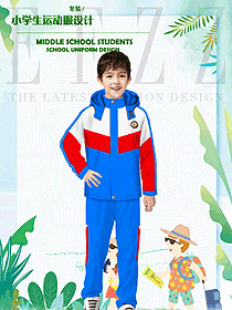 藍色長袖男款學生服校服款式設計圖105