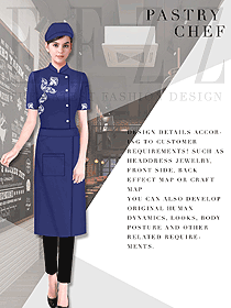 原創制服設計女款廚師服款式圖454