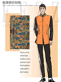 原創制服設計男款中餐服務員服裝款式圖2034