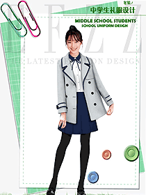 時尚長袖女款學生服校服款式設計圖120