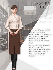原創制服設計女款西餐服務員服裝款式圖1335