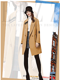 原創制服設計女職業裝大衣服裝款式圖243