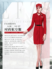 原創設計紅色連衣裙款空姐制服款式圖838