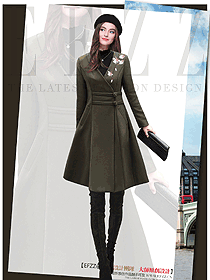 原創制服設計女職業裝大衣服裝款式圖275