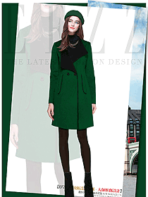 時尚女職業(yè)裝大衣服裝款式效果圖276