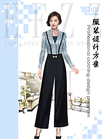 時尚女職業裝長袖襯衫制服設計圖354