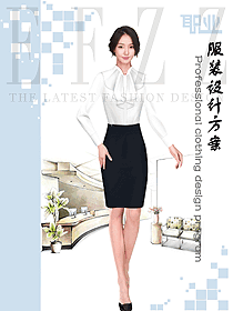 原創制服設計白色女職業裝長袖襯衫款式圖356