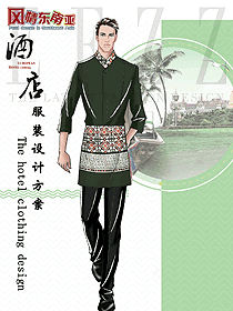 原創(chuàng)制服設(shè)計東南亞風(fēng)情服務(wù)員制服款式圖345