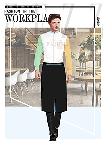 新款長袖快餐廳服務(wù)員制服設(shè)計圖349