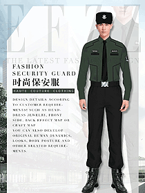 深綠色長袖男款保安服款式圖428