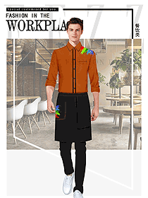 時尚男款快餐廳服裝款式設計圖360